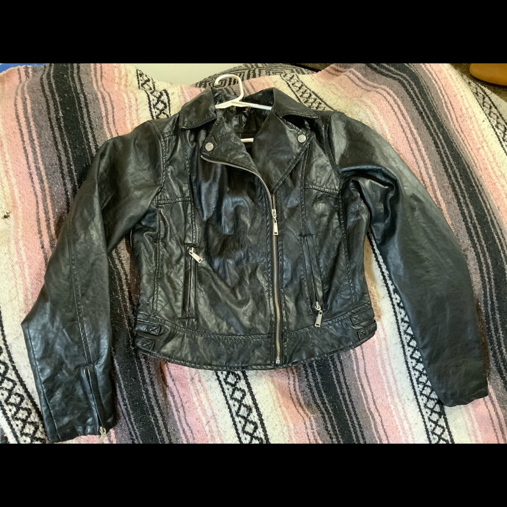 L2 Black Faux Leather Jacket